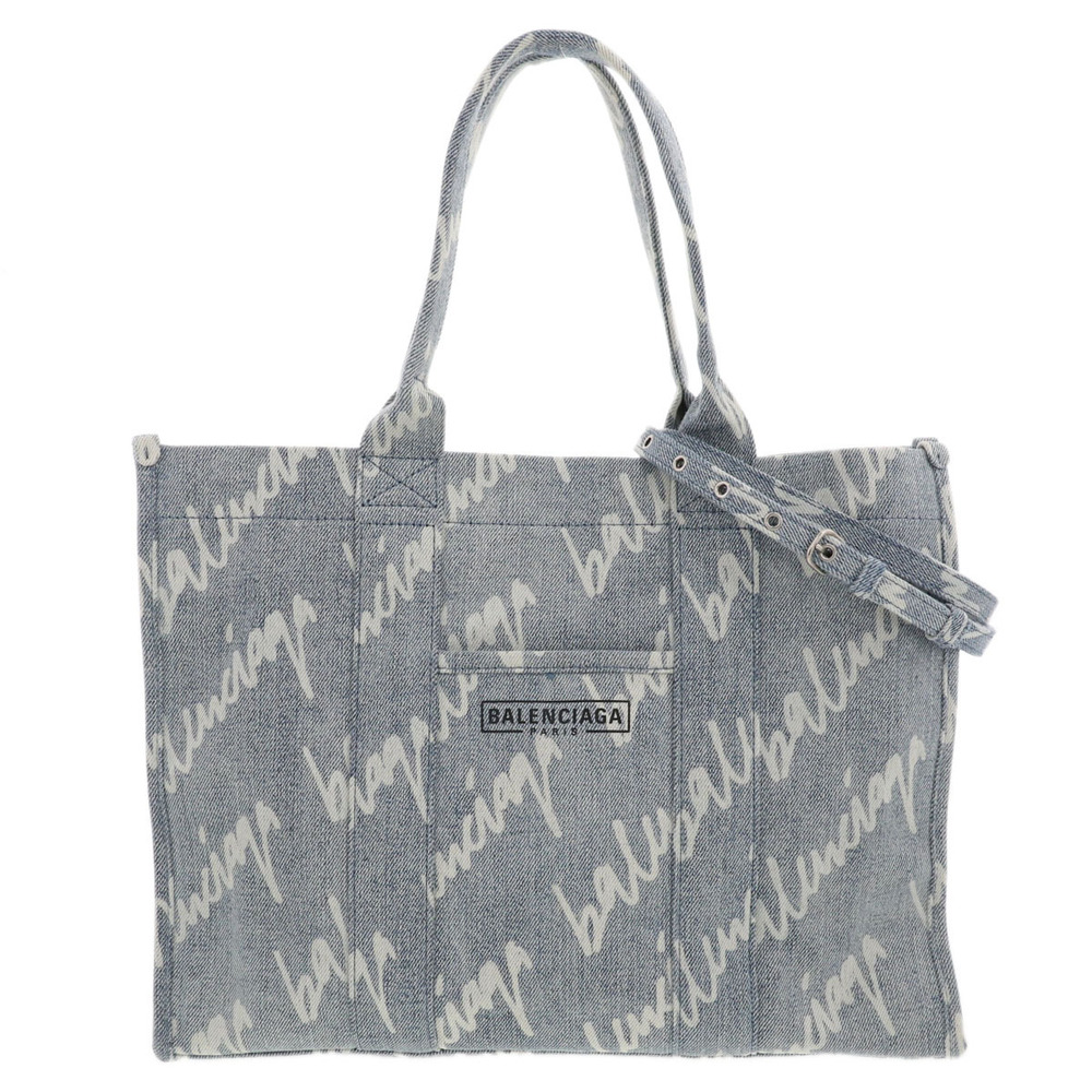 BALENCIAGA Denim Tote Bag Blue